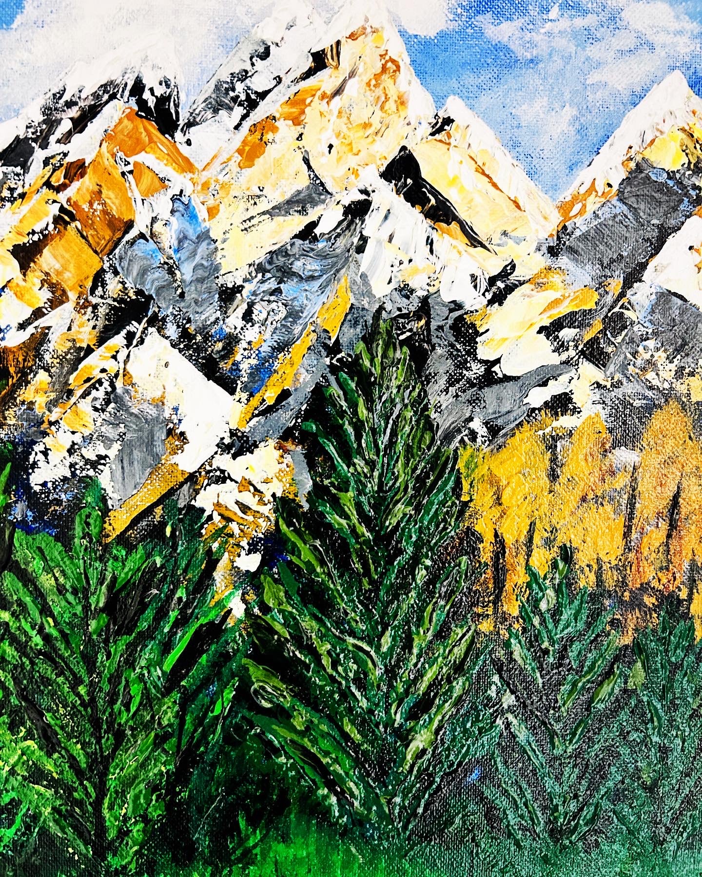 Golden Rocks, original painting