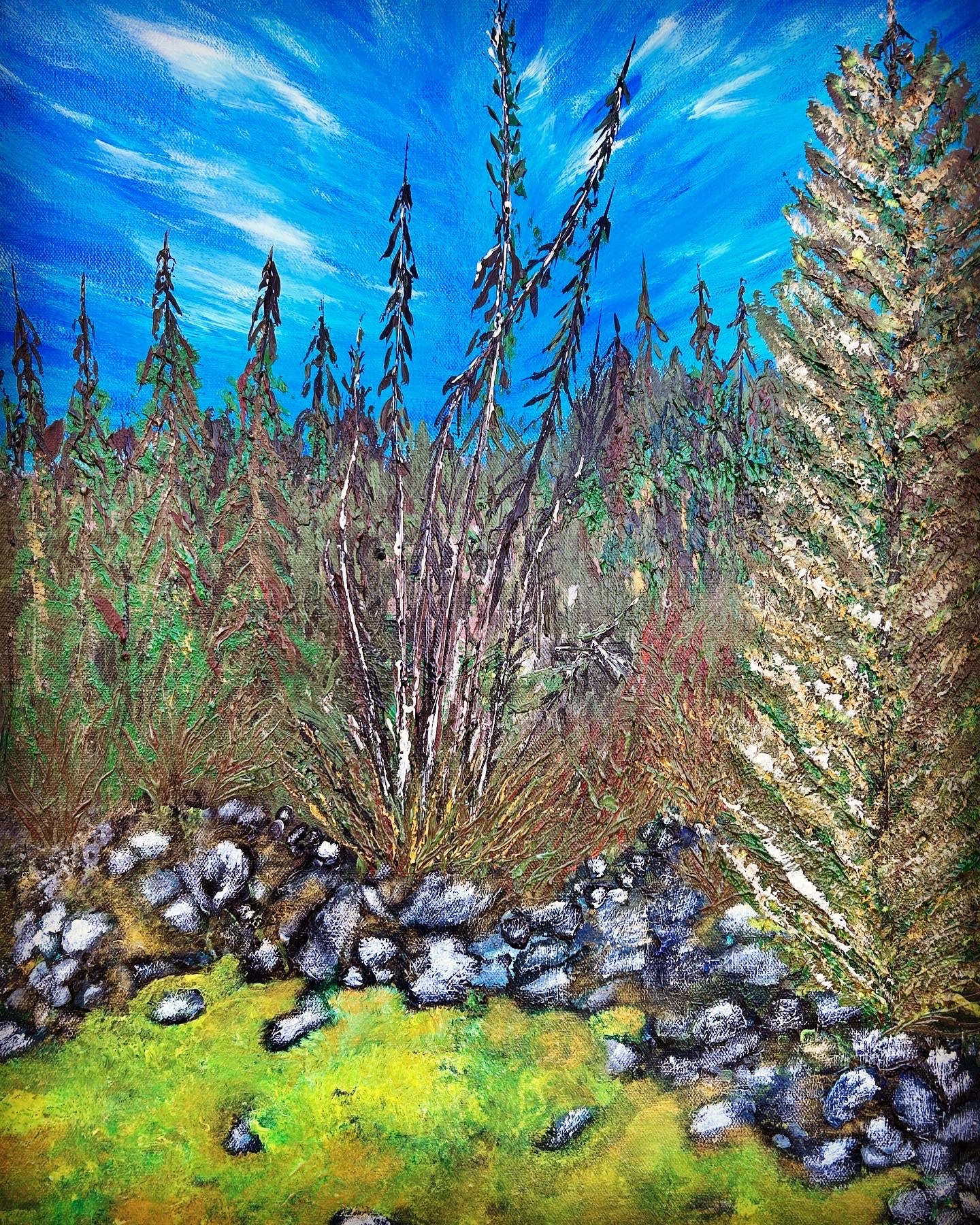 Lean on me, acrylic original painting