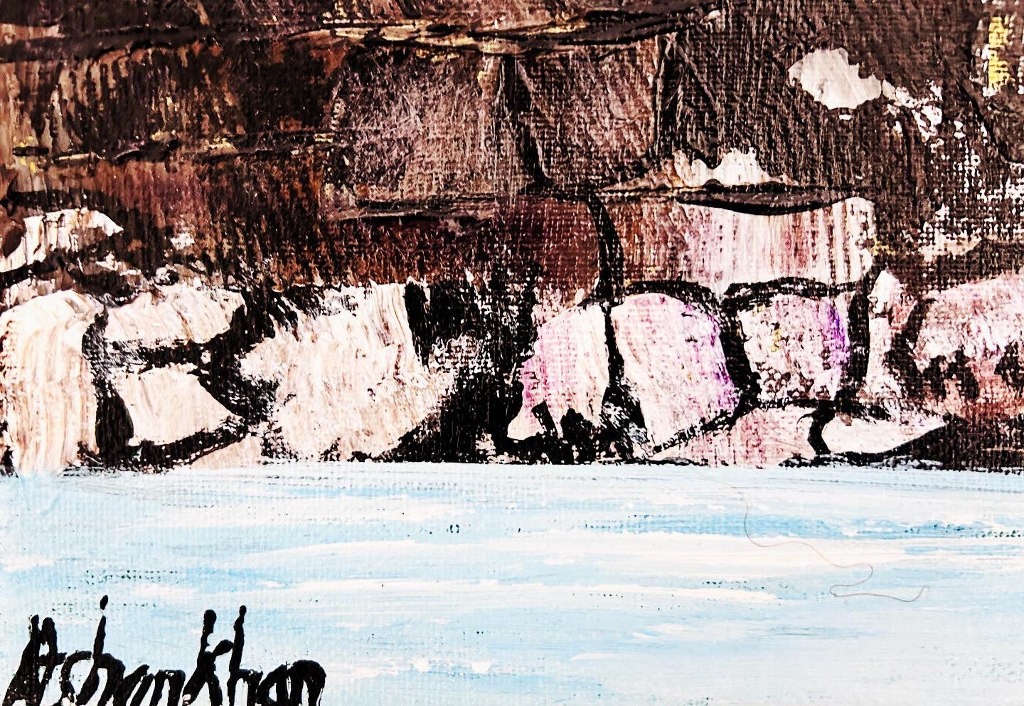 Waterfall original textured painting