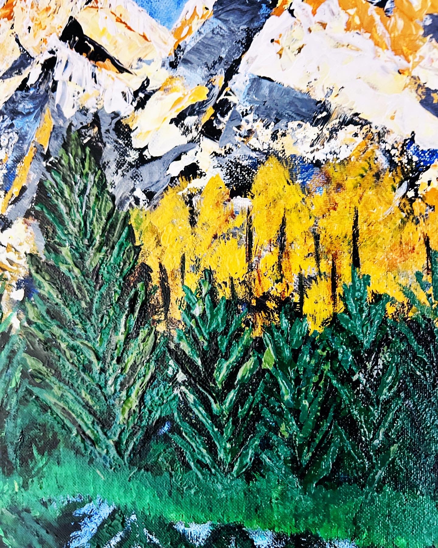Golden Rocks, original painting