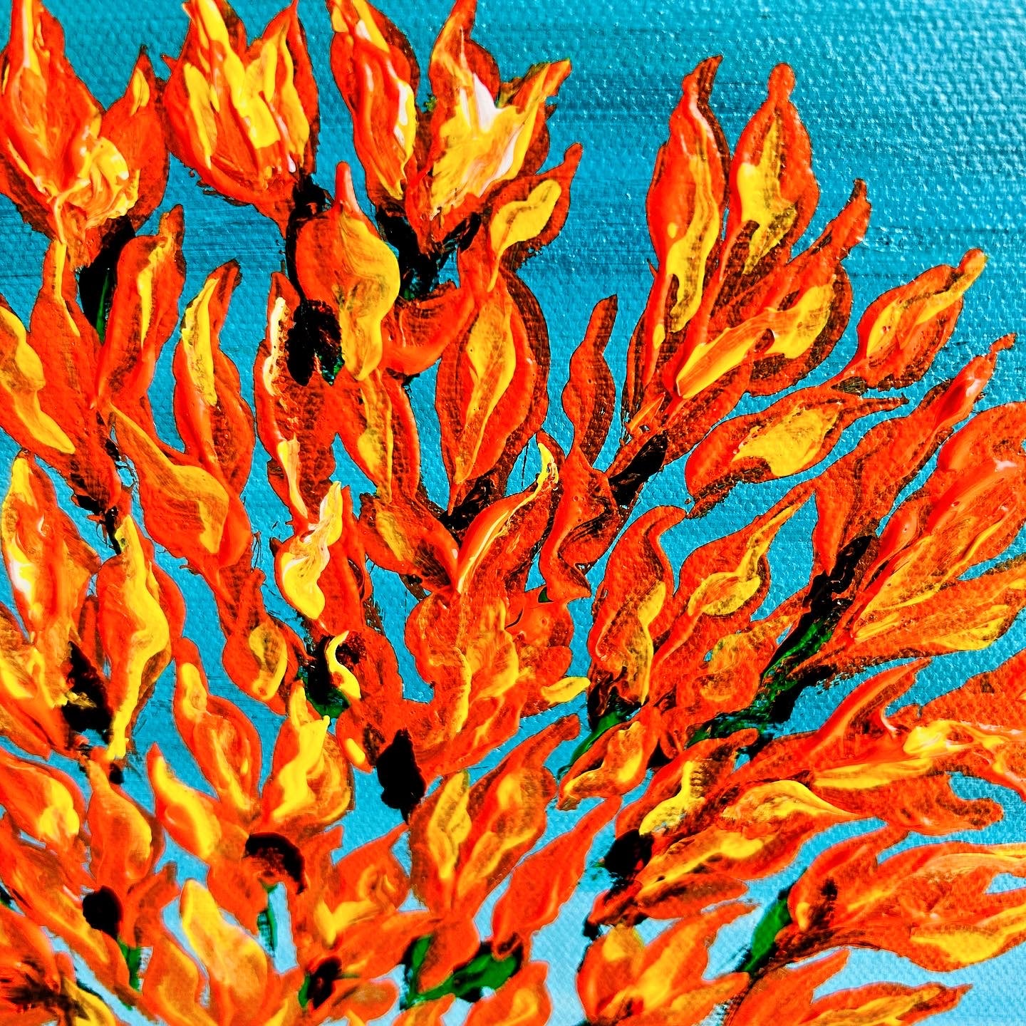 Palash flowers, original painting, Christmas gift