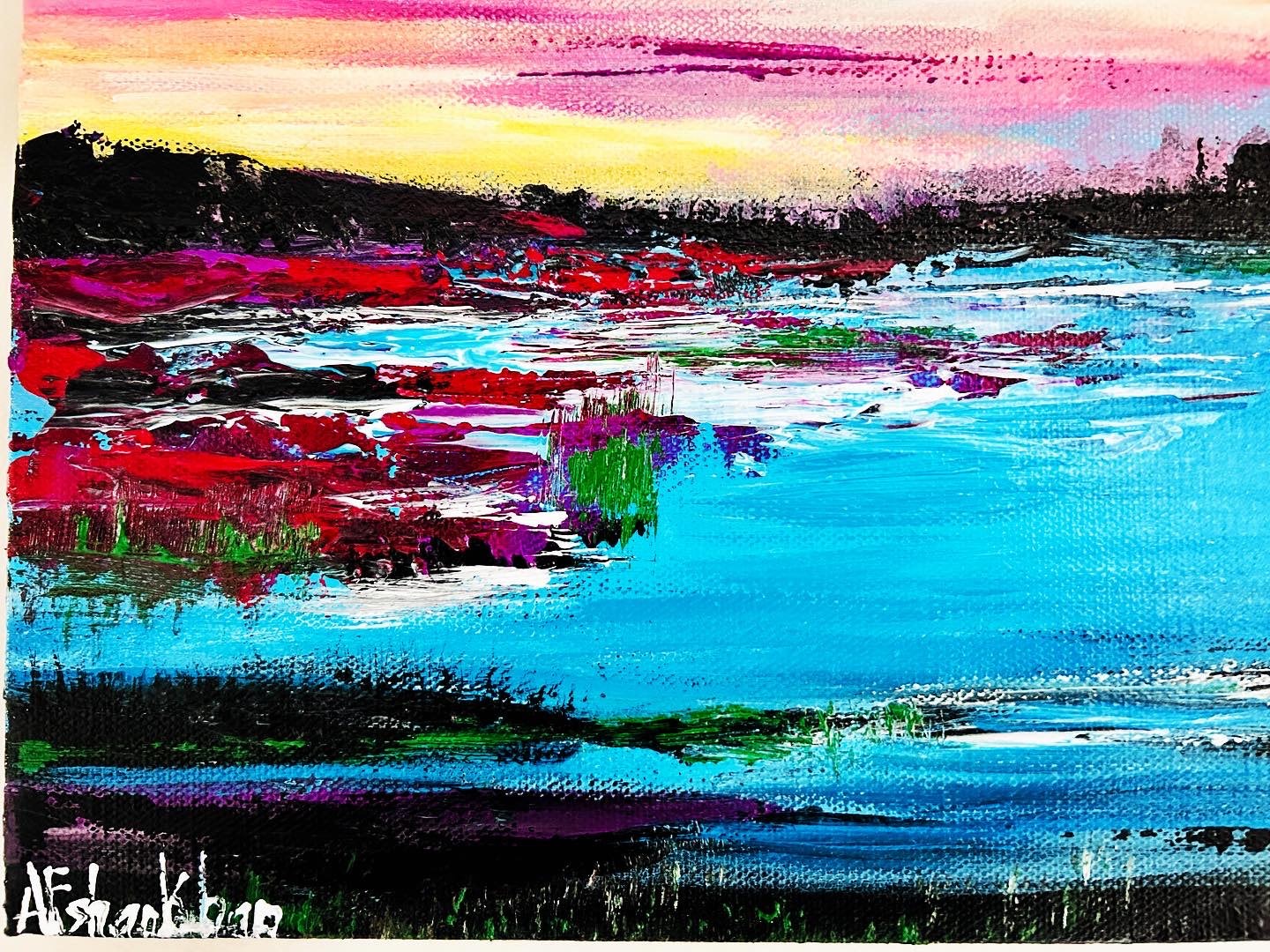 Abstract landscape original painting