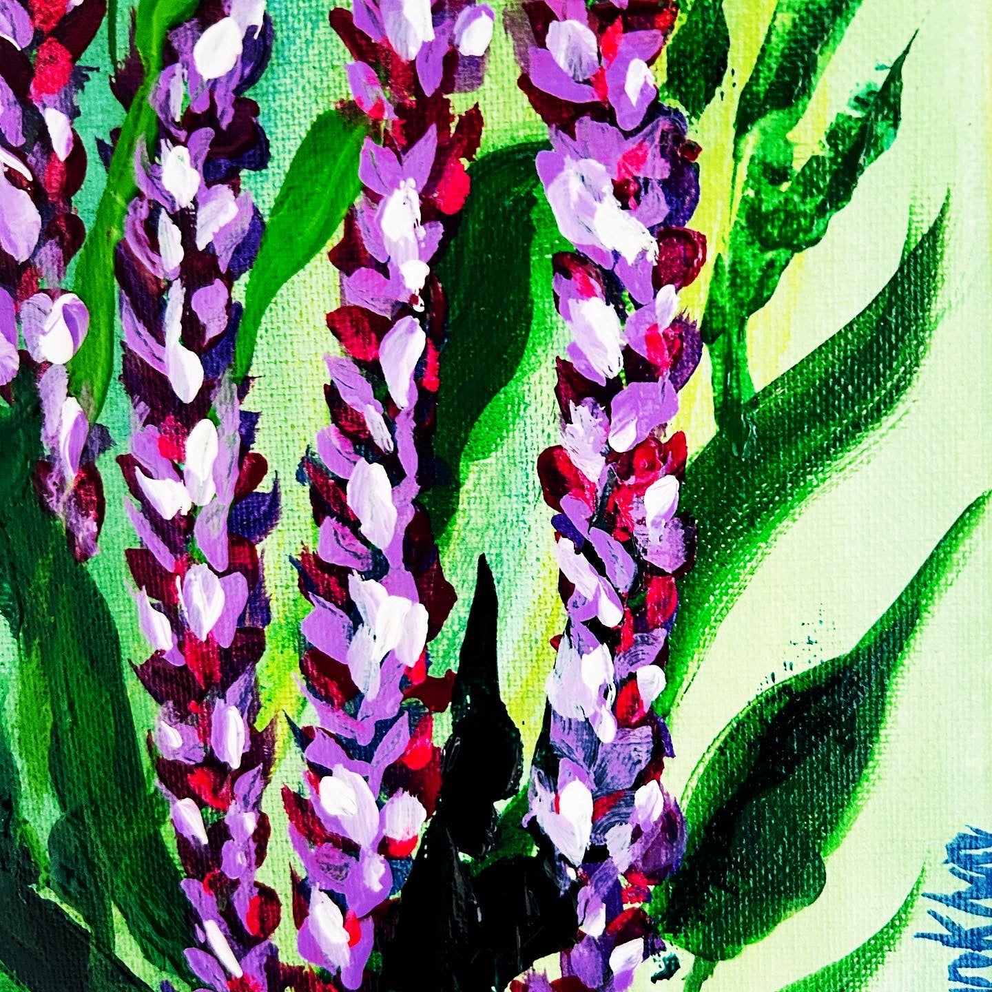 Salvia acrylic textured original painting
