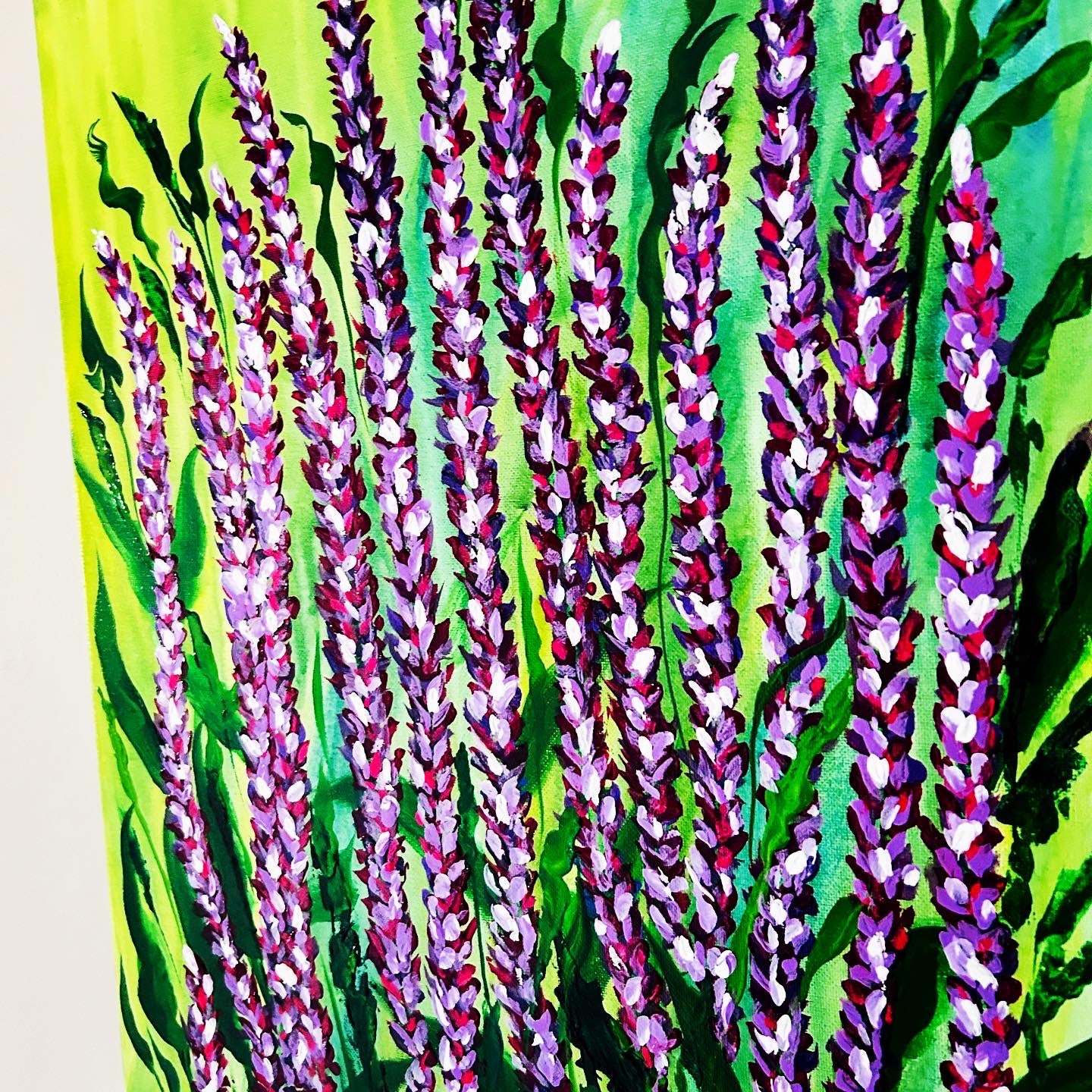 Salvia acrylic textured original painting