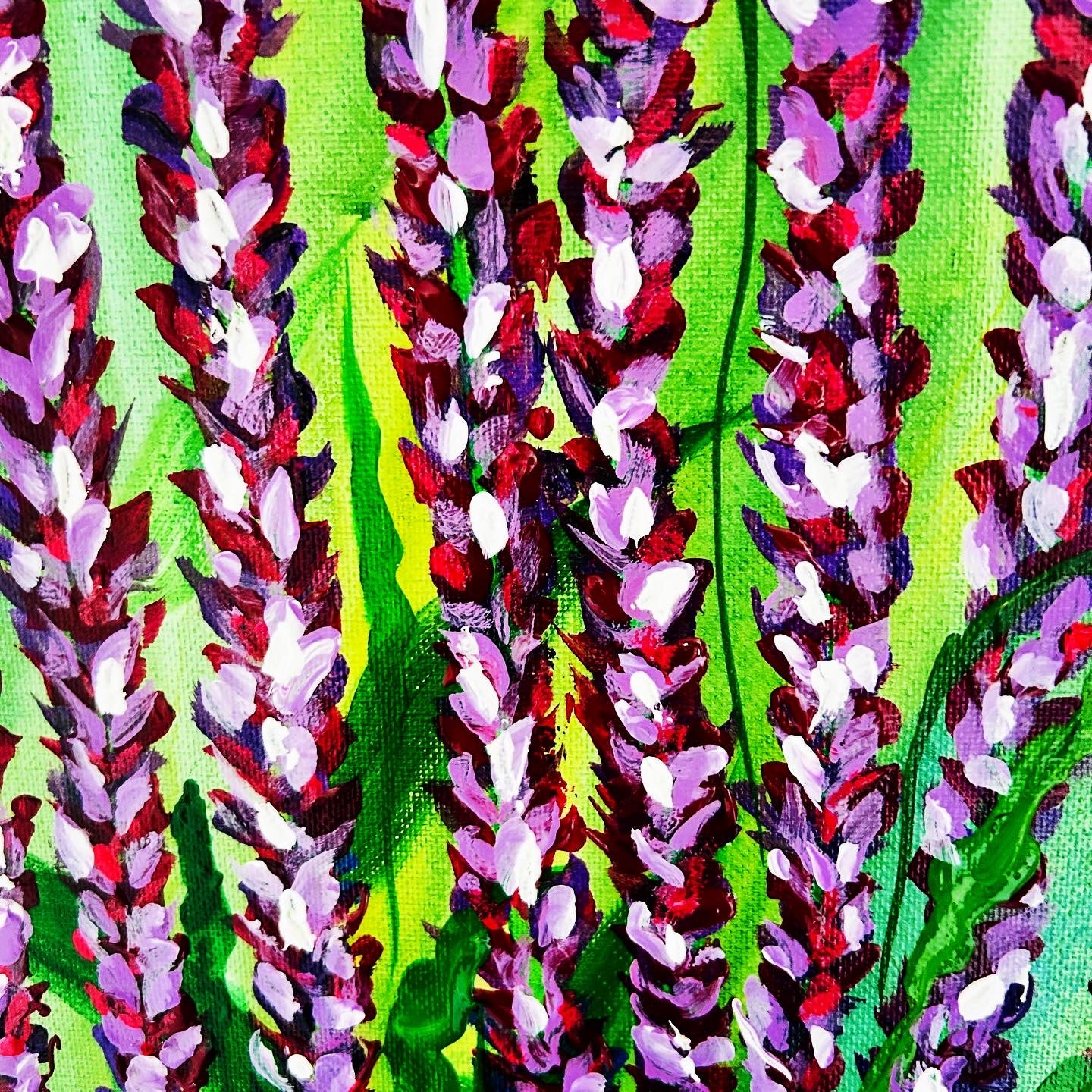 Salvia acrylic textured original painting