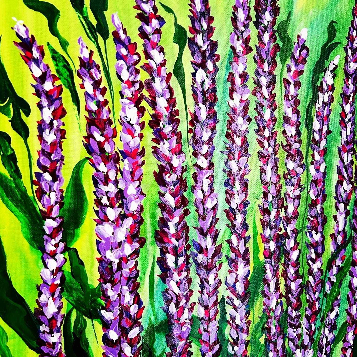 Salvia acrylic textured original painting