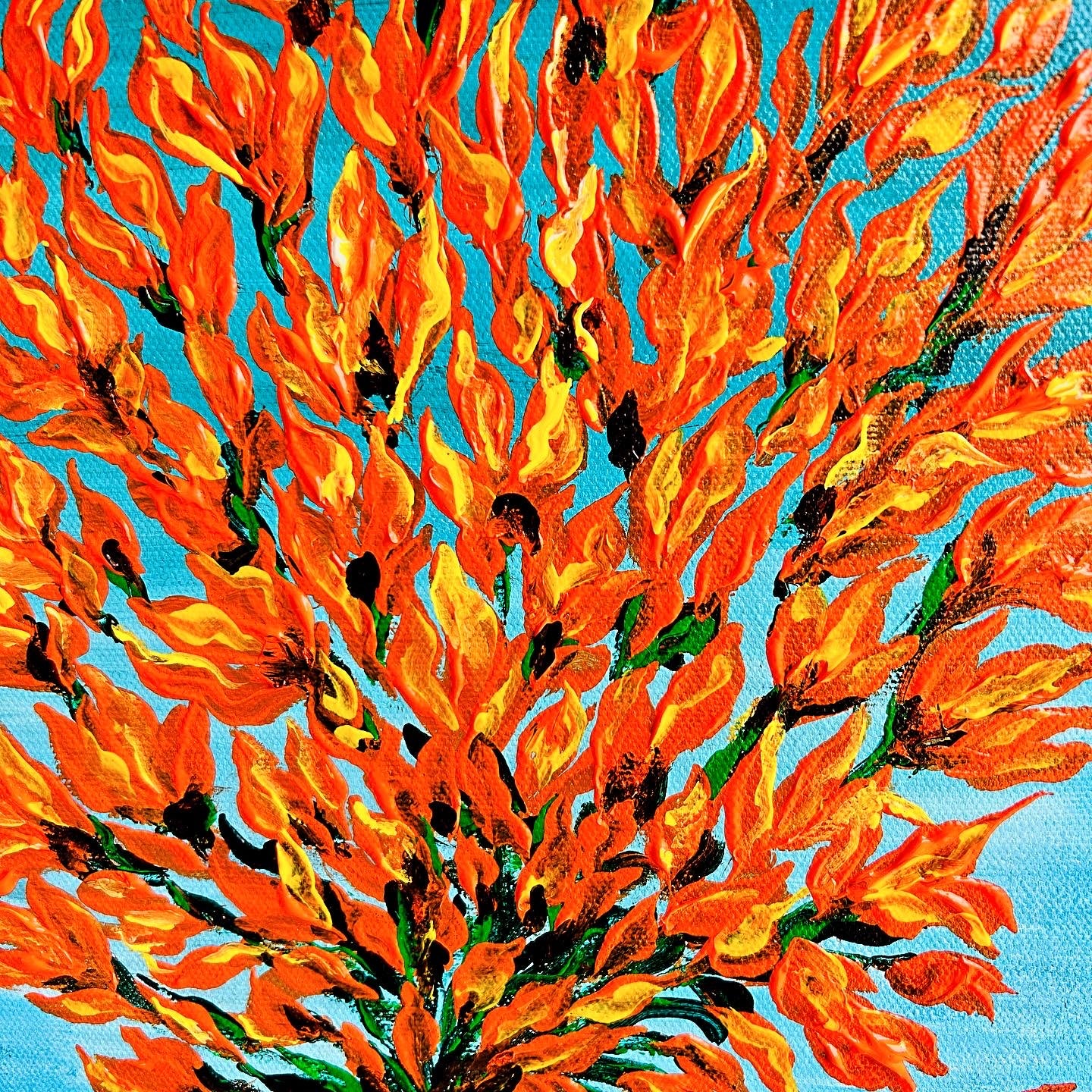 Palash flowers, original painting, Christmas gift