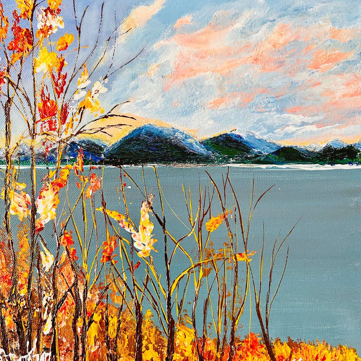 Fall at the Lake, Painting