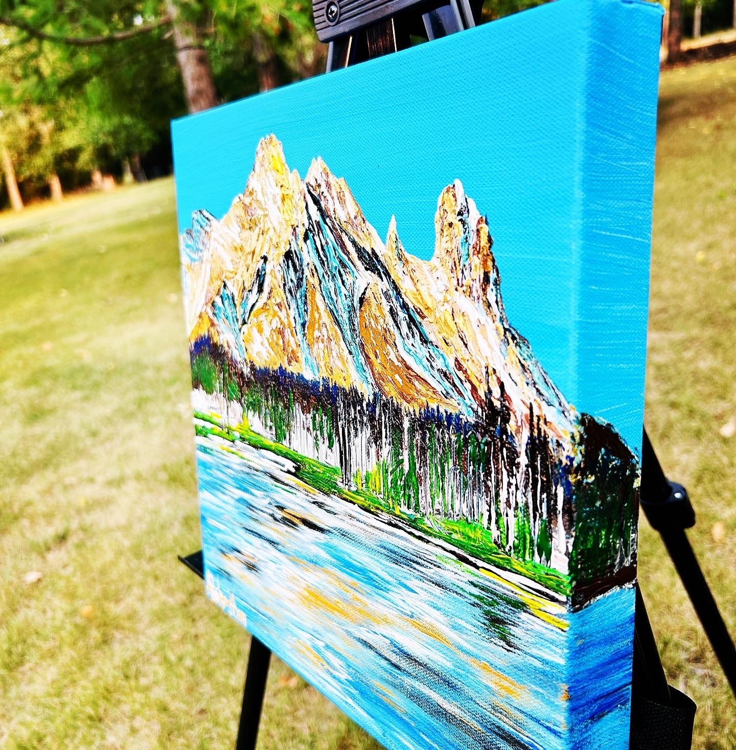 Mt. Canmore, textured paining