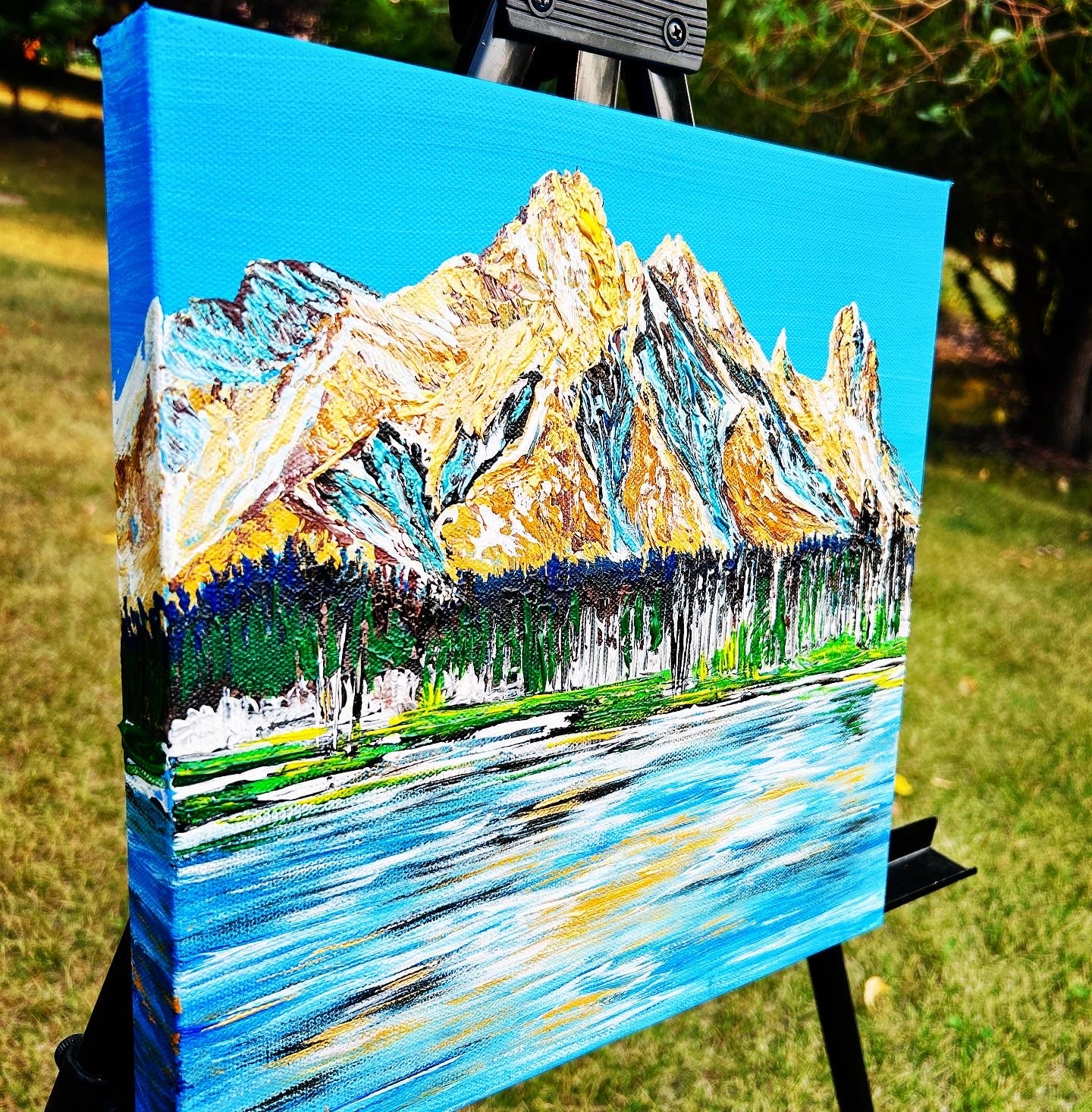 Mt. Canmore, textured paining