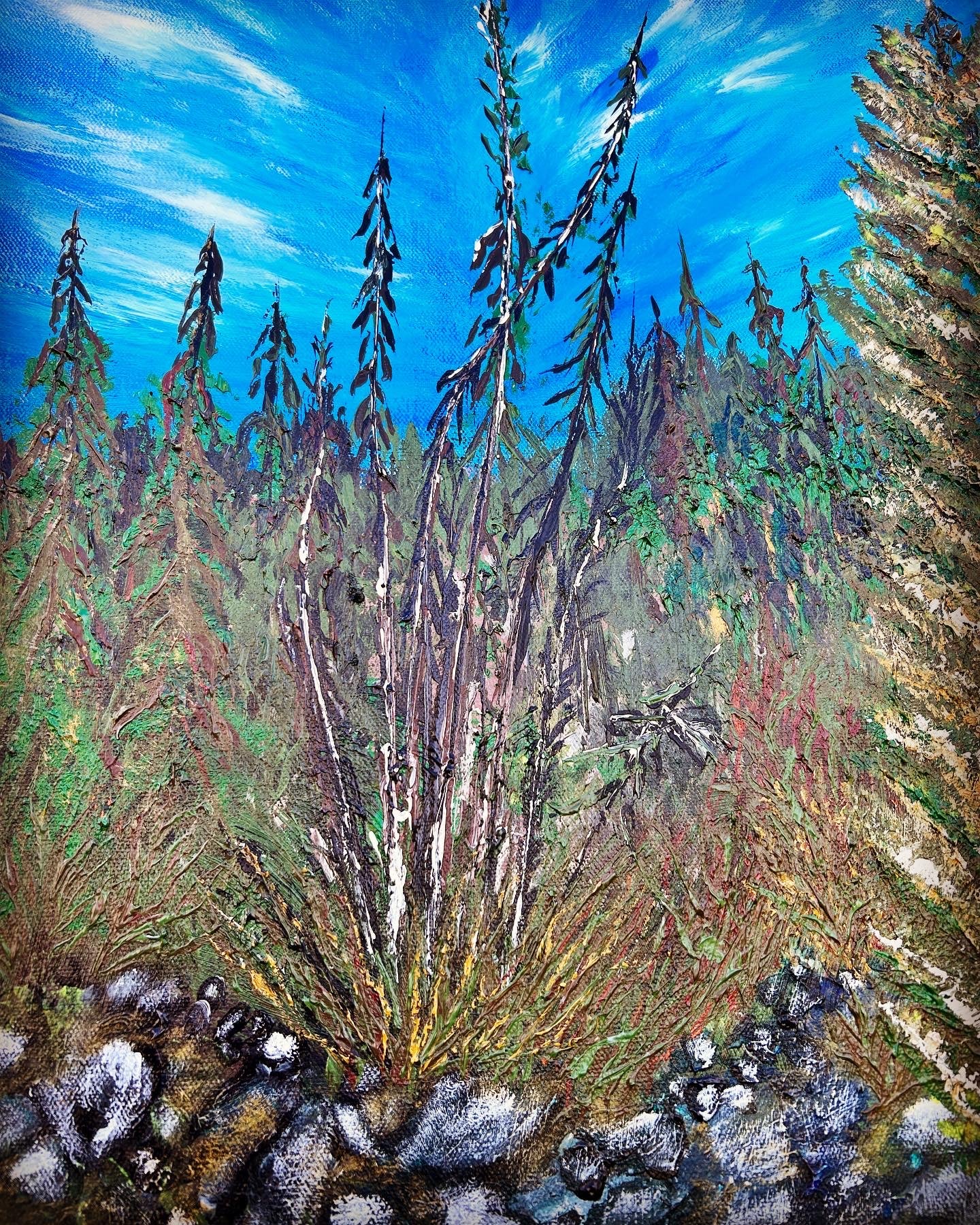 Lean on me, acrylic original painting