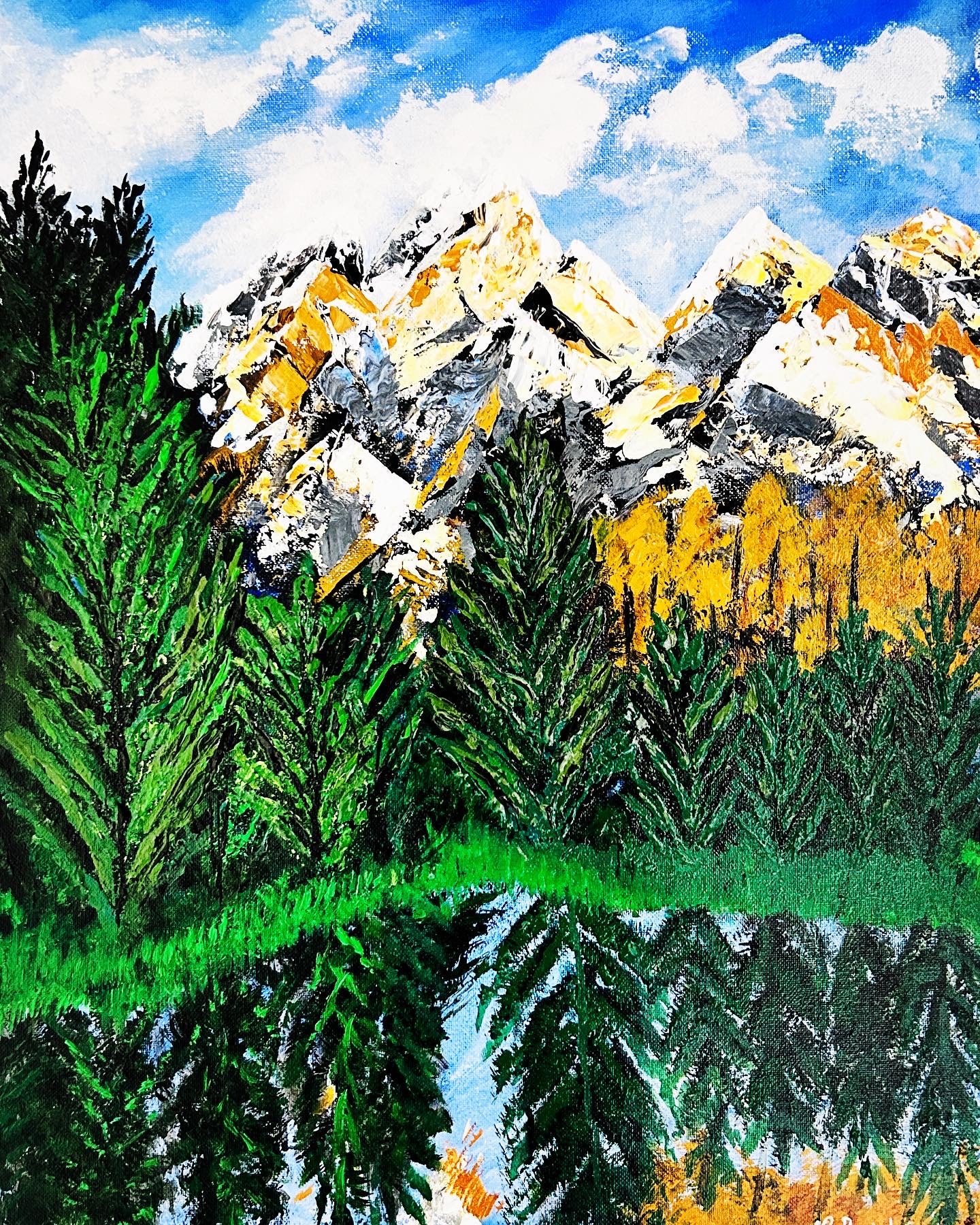 Golden Rocks, original painting