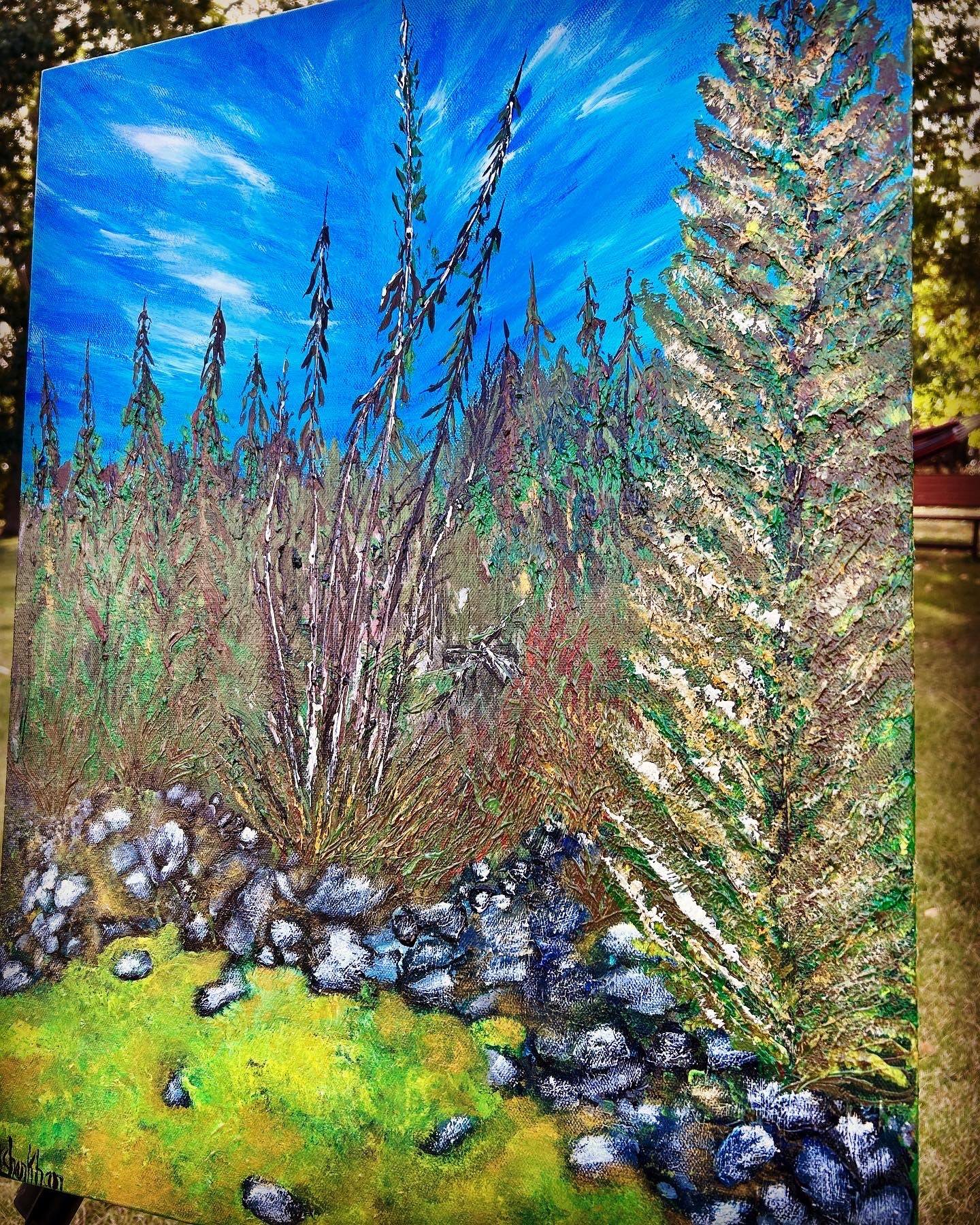 Lean on me, acrylic original painting