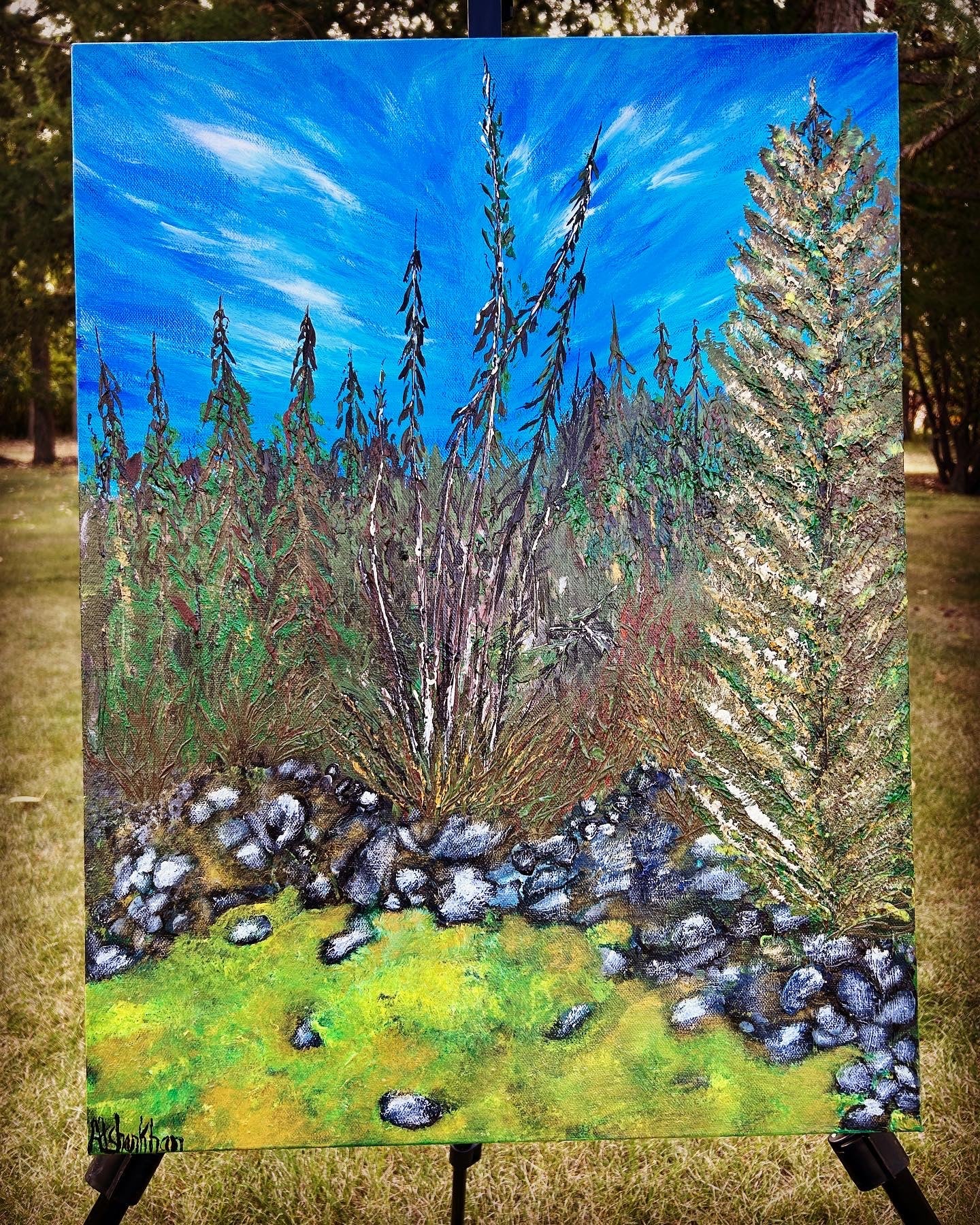 Lean on me, acrylic original painting