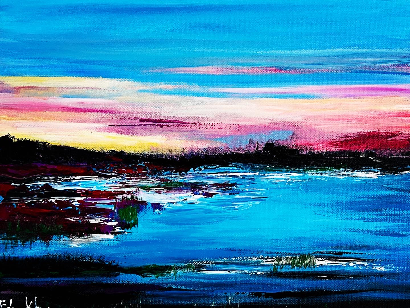Abstract landscape original painting