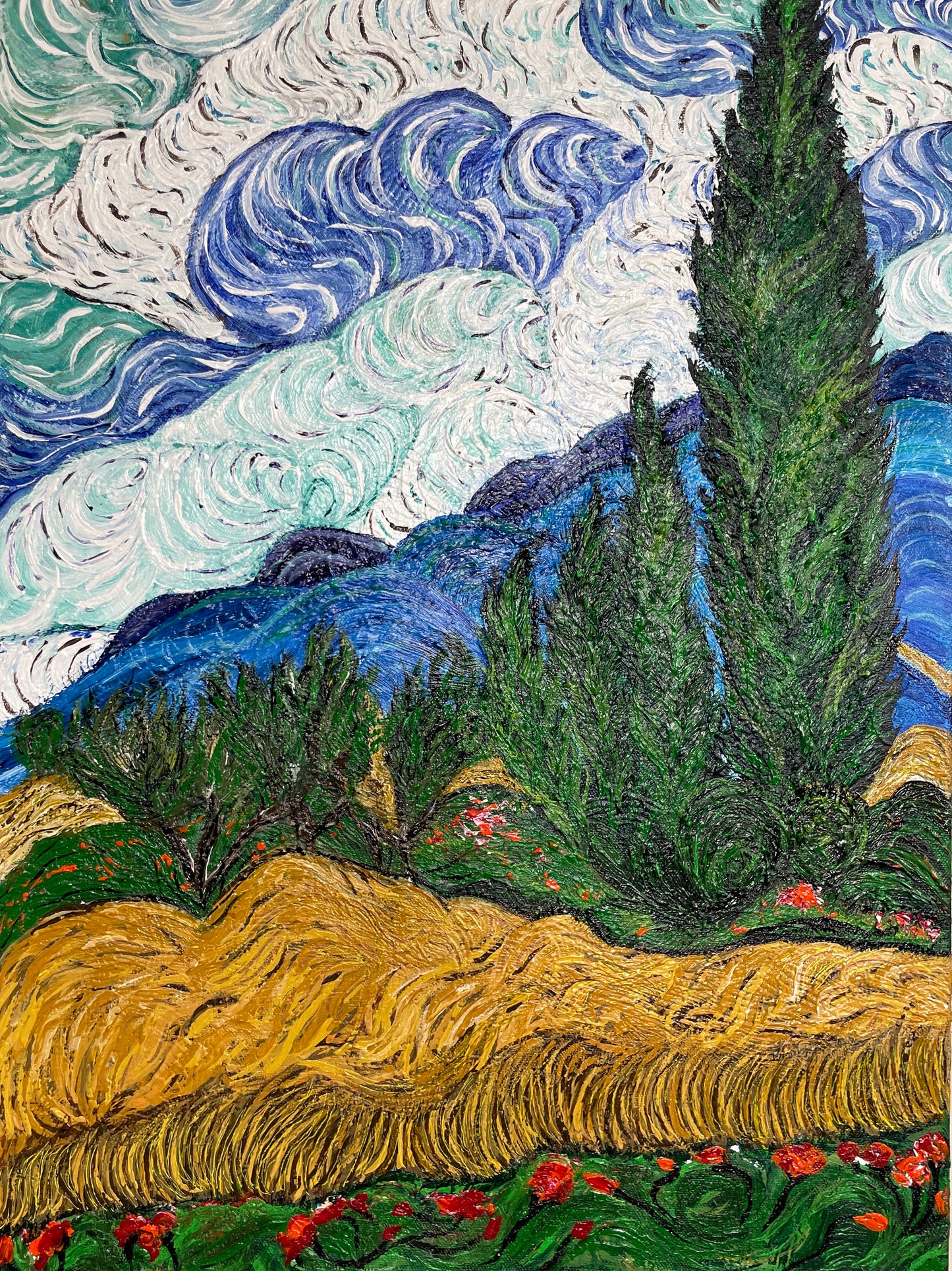 Van Gogh inspired spruces