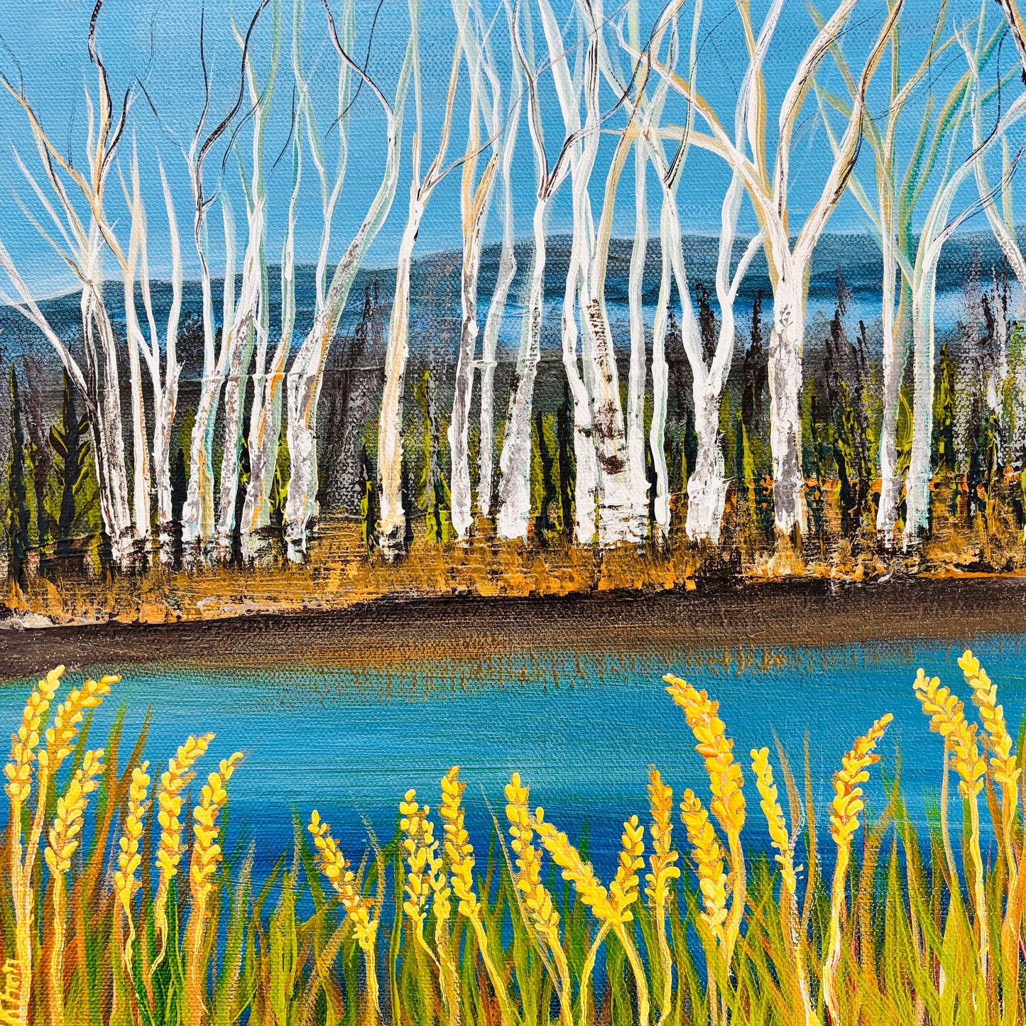 By the Lake, 12x12” original artwork