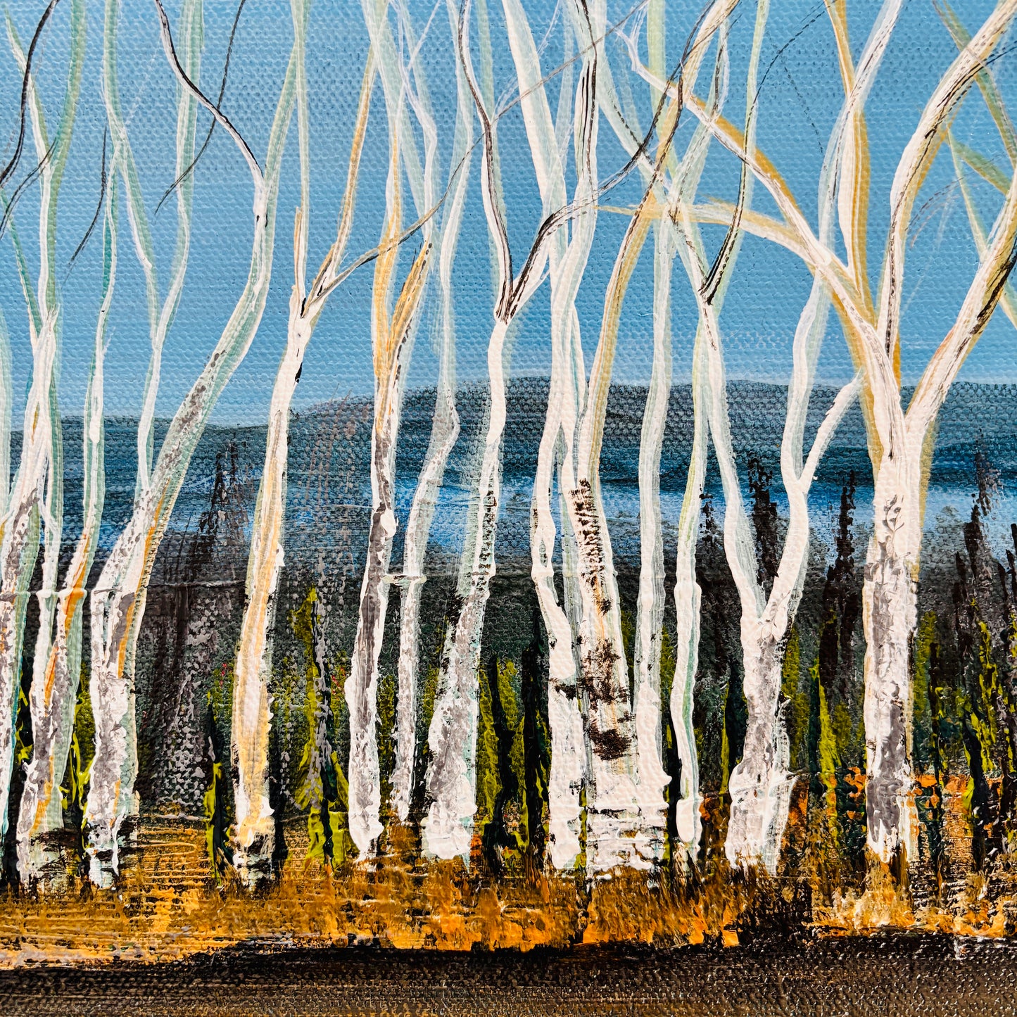 By the Lake, 12x12” original artwork