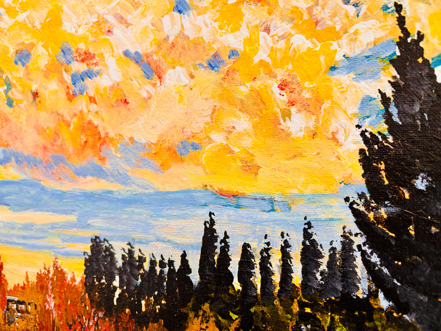 Sunset Clouds, original painting.