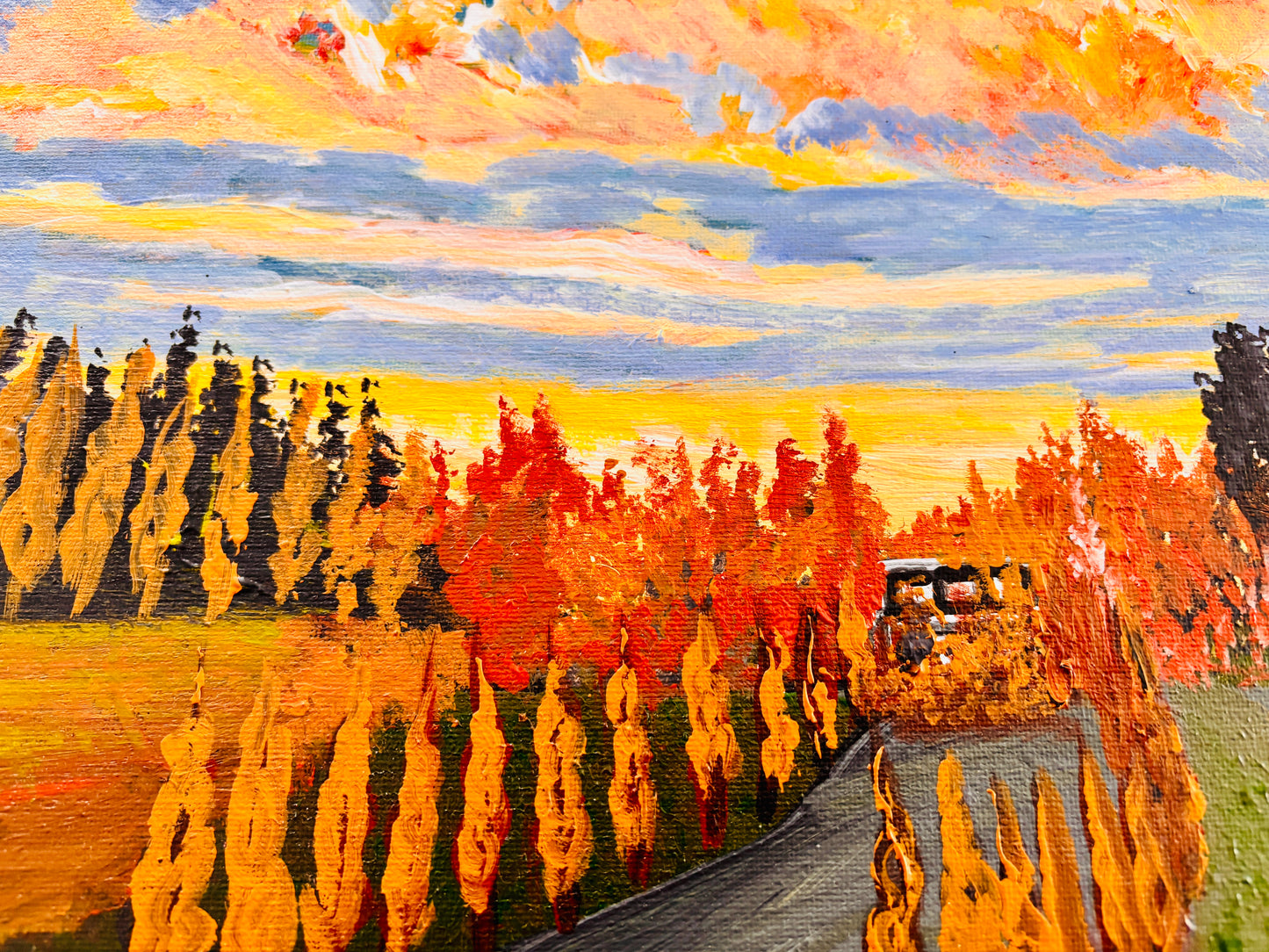 Sunset Clouds, original painting.