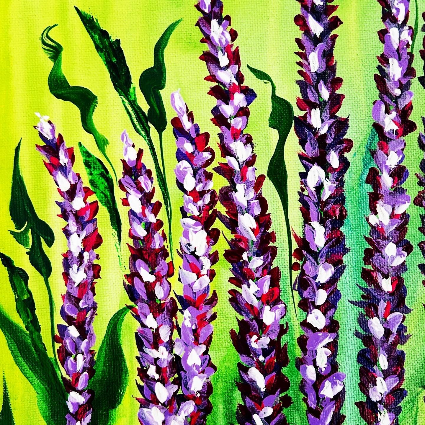 Salvia acrylic textured original painting