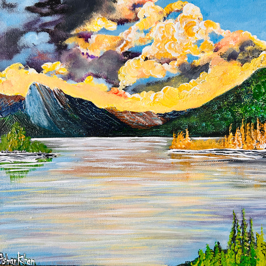 Storm at Medicine Lake, Painting