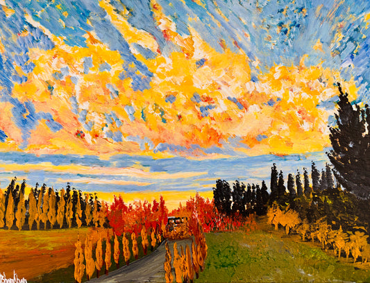 Sunset Clouds, original painting.